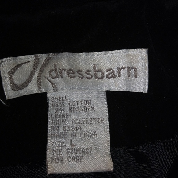 Dress Barn L Black Velvet 3/4 Sleeved Blazer Jacket Funeral - Picture 5 of 5